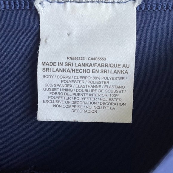 Nike Pro Linear Rain Printed Blue Reflective Athletic Ladies Capri Leggings, M - Picture 5 of 7